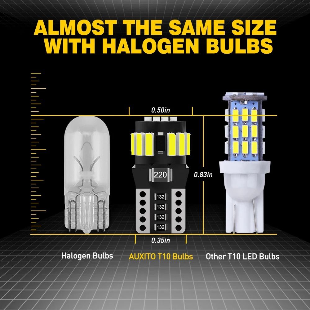 AUXITO W5W T10 CANBUS LED Interior Parking Bulbs 190LM HighIntensity Lighting 5