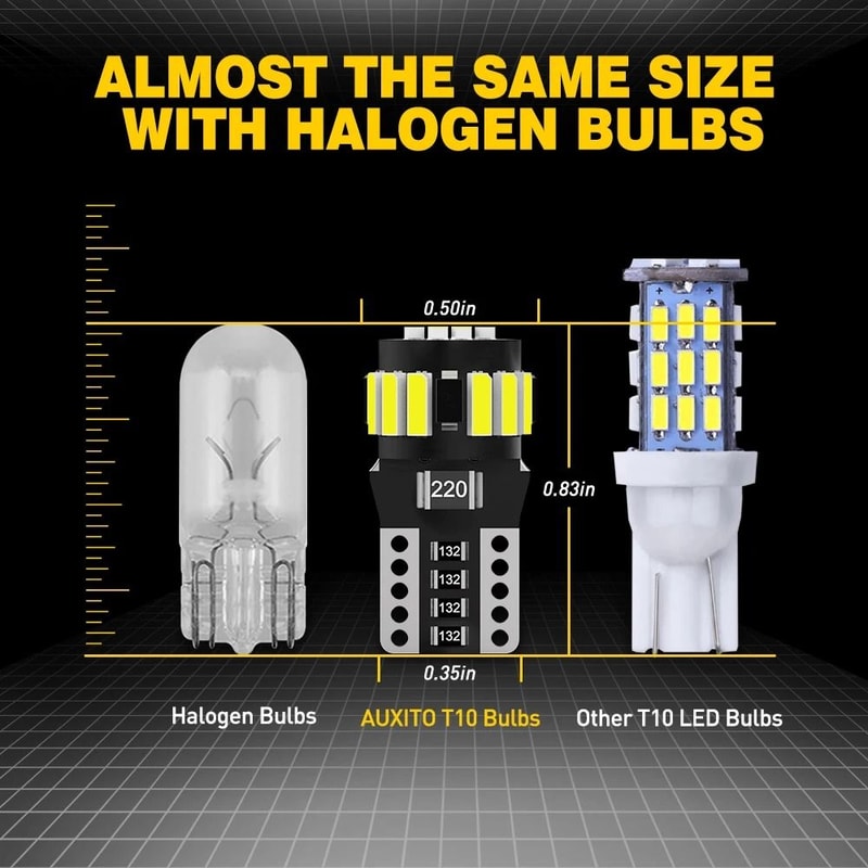 AUXITO W5W T10 CANBUS LED Interior Parking Bulbs 190LM HighIntensity Lighting 5