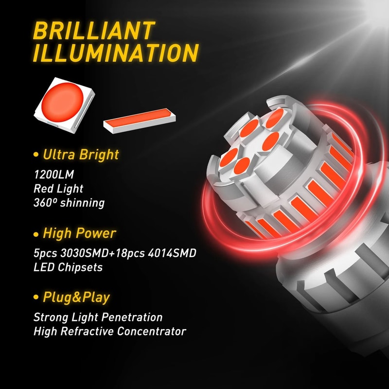 AUXITO T20 7443 LED Brake And Reverse Light System 1200LM HighIntensity Bulbs 2