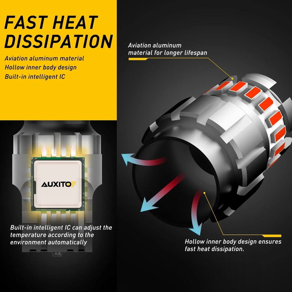 AUXITO T20 7443 LED Brake And Reverse Light System 1200LM HighIntensity Bulbs 3