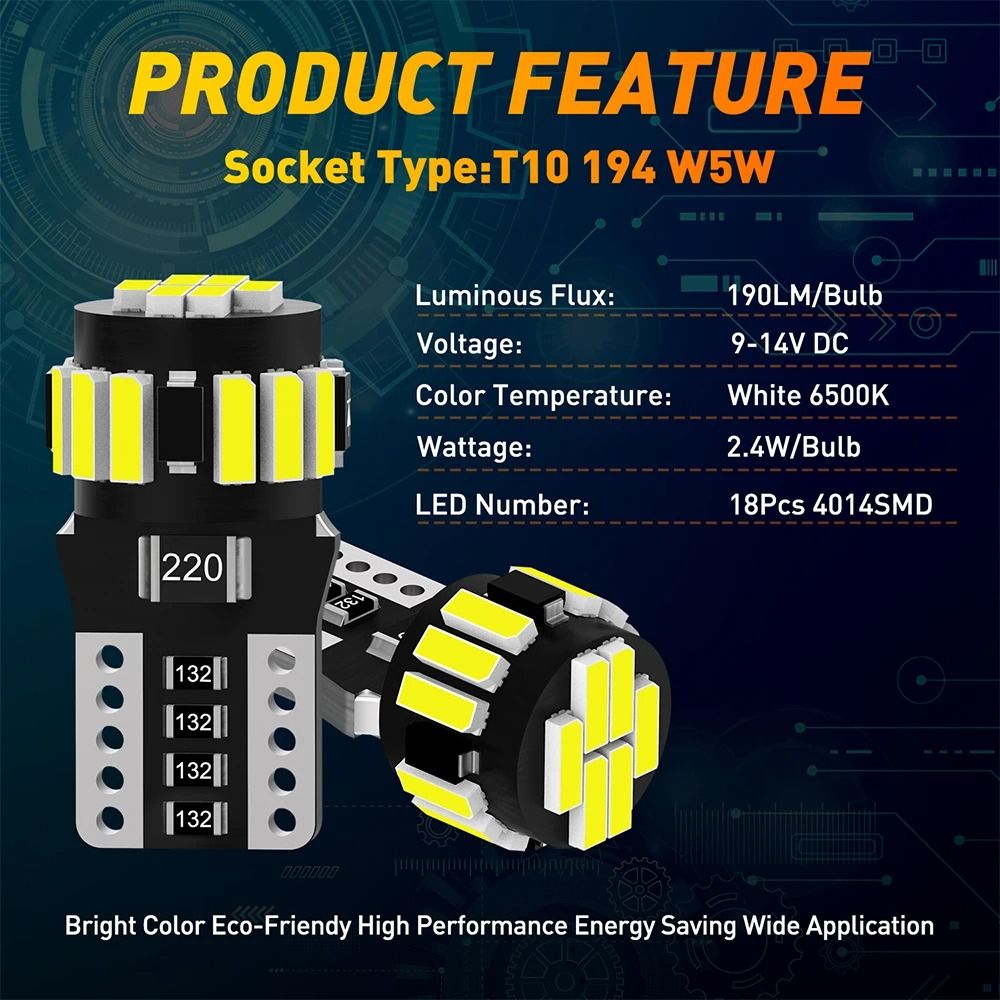 10x CANBUS T10 W5W LED Signal Parking Bulbs For MercedesBenz 1