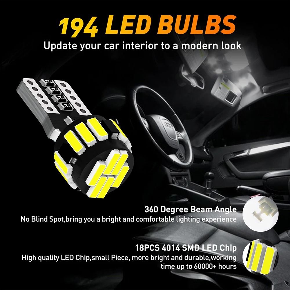 10x CANBUS T10 W5W LED Signal Parking Bulbs For MercedesBenz 4