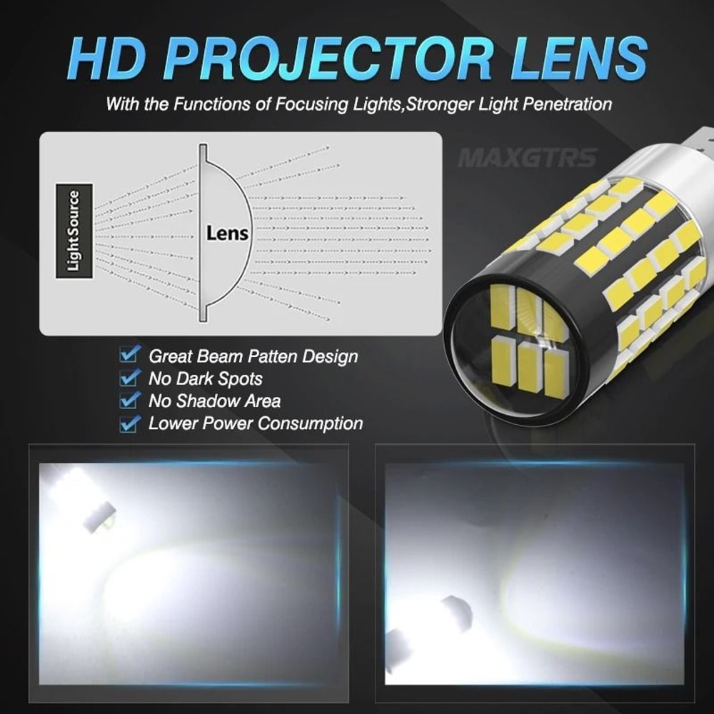 HighPower T10 921 912 CANBUS LED Backup And Reverse Bulbs 54 SMD 4014 Extreme Bright 3