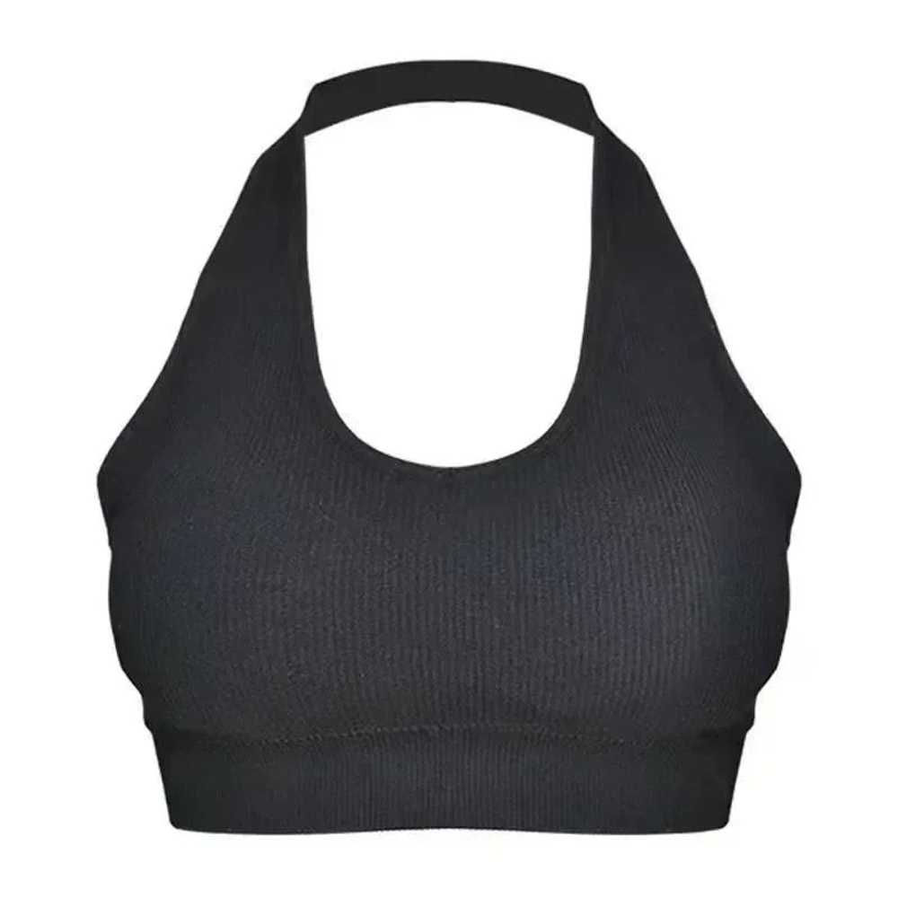 Sexy Halter Backless Camisole Soft WireFree Sport Bra Crop Top 7