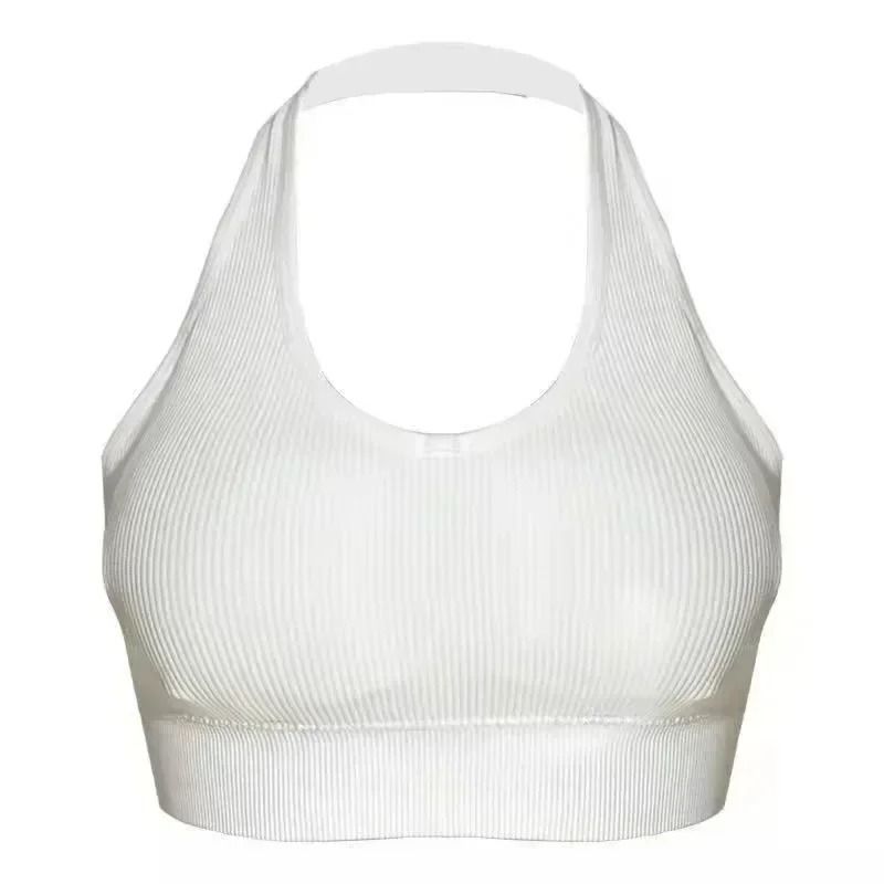 Sexy Halter Backless Camisole Soft WireFree Sport Bra Crop Top 8