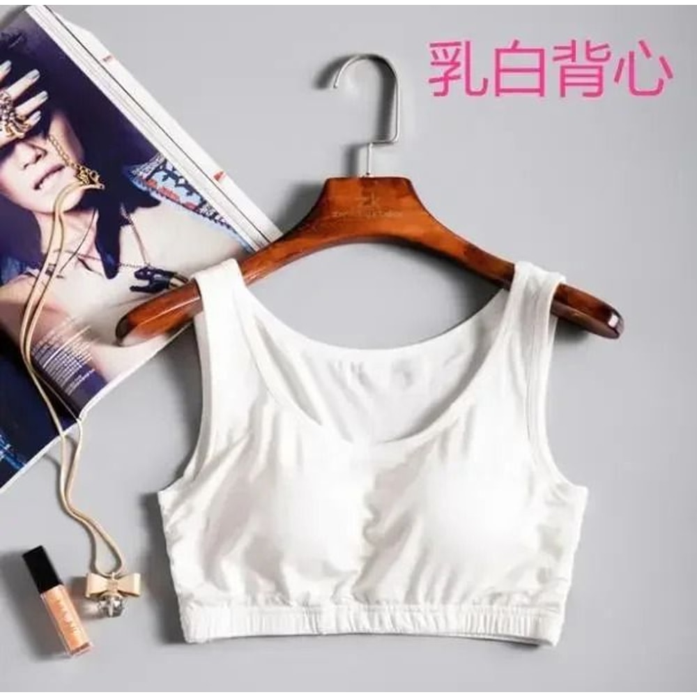 Womens Modal Wireless Sports Camisole Integrated Chest Pad Crop Vest 11