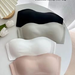 womens seamless strapless bra - invisible cup non-wire lingerie