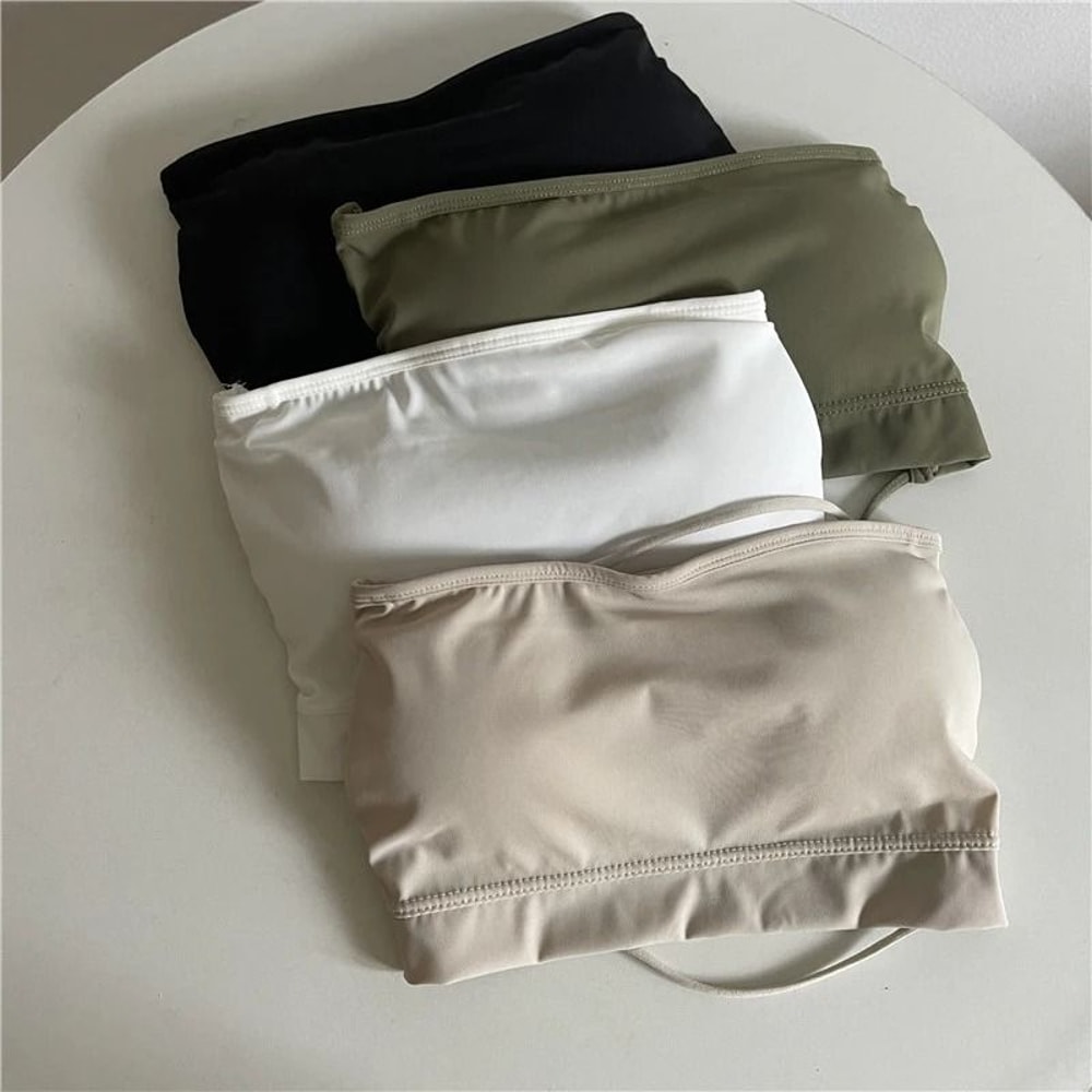 Seamless Ice Silk Tube Top Strapless PushUp Bralette Lingerie 0