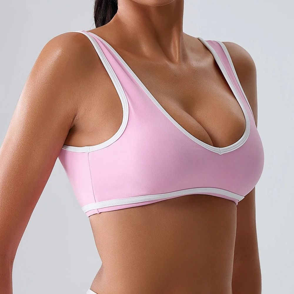 Womens Splicing Sport Bra Breathable Fitness Tank Yoga Crop Top 0
