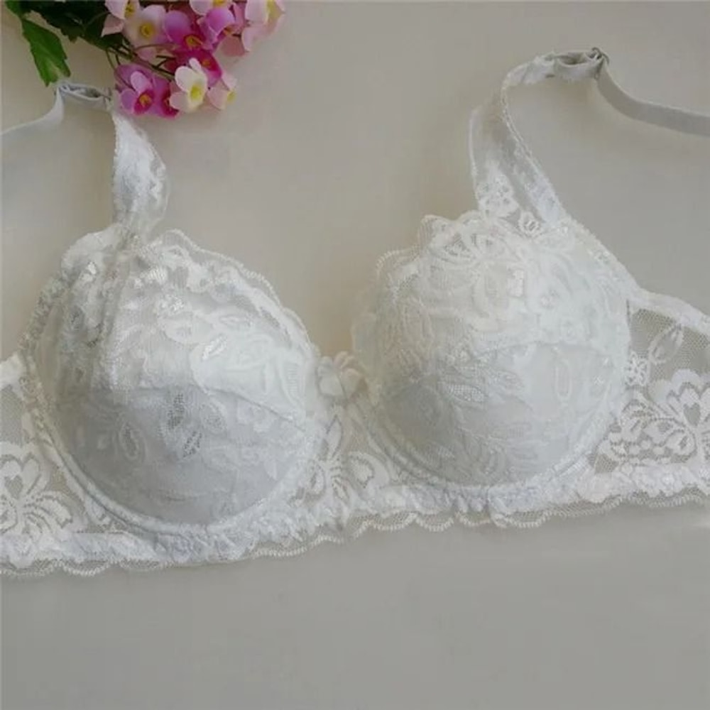 Elegant Lace FullCup PushUp Bra Summer Thin Breathable Underwire Lingerie 13