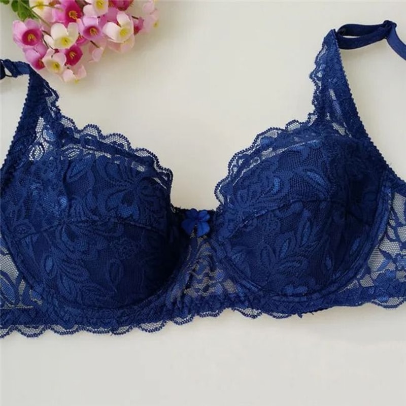 Elegant Lace FullCup PushUp Bra Summer Thin Breathable Underwire Lingerie 8