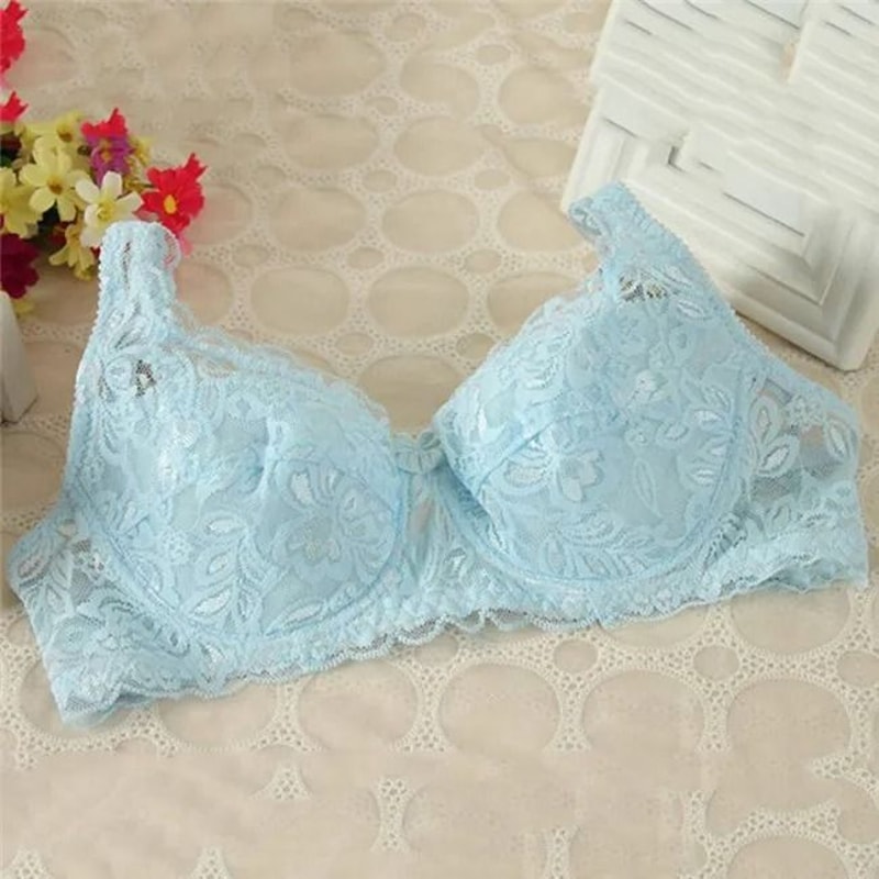 Elegant Lace FullCup PushUp Bra Summer Thin Breathable Underwire Lingerie 9