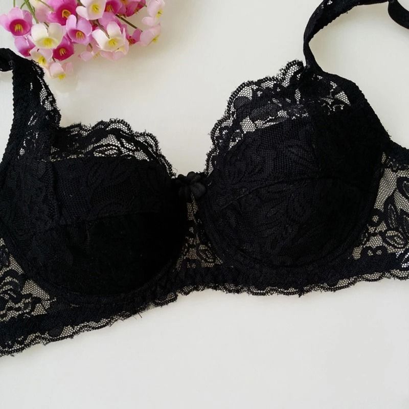 Elegant Lace FullCup PushUp Bra Summer Thin Breathable Underwire Lingerie 3