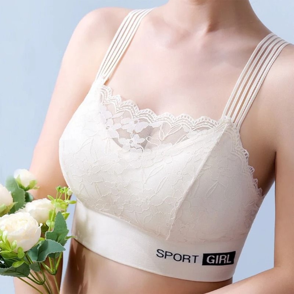 Premium Womens Lace Comfort Bralette Sexy Wireless Vest Style Tube Top 0