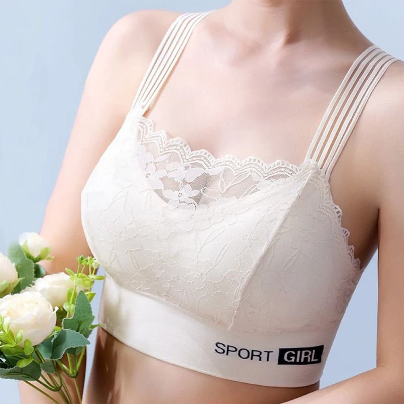 Premium Womens Lace Comfort Bralette Sexy Wireless Vest Style Tube Top 0