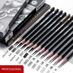 professional multi-grade graphite & charcoal sketching pencil set