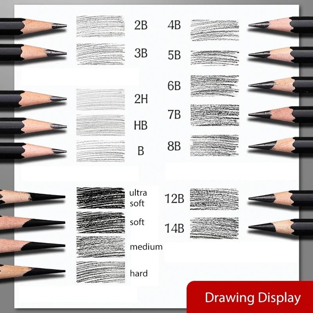 Professional MultiGrade Graphite Charcoal Sketching Pencil Set 1