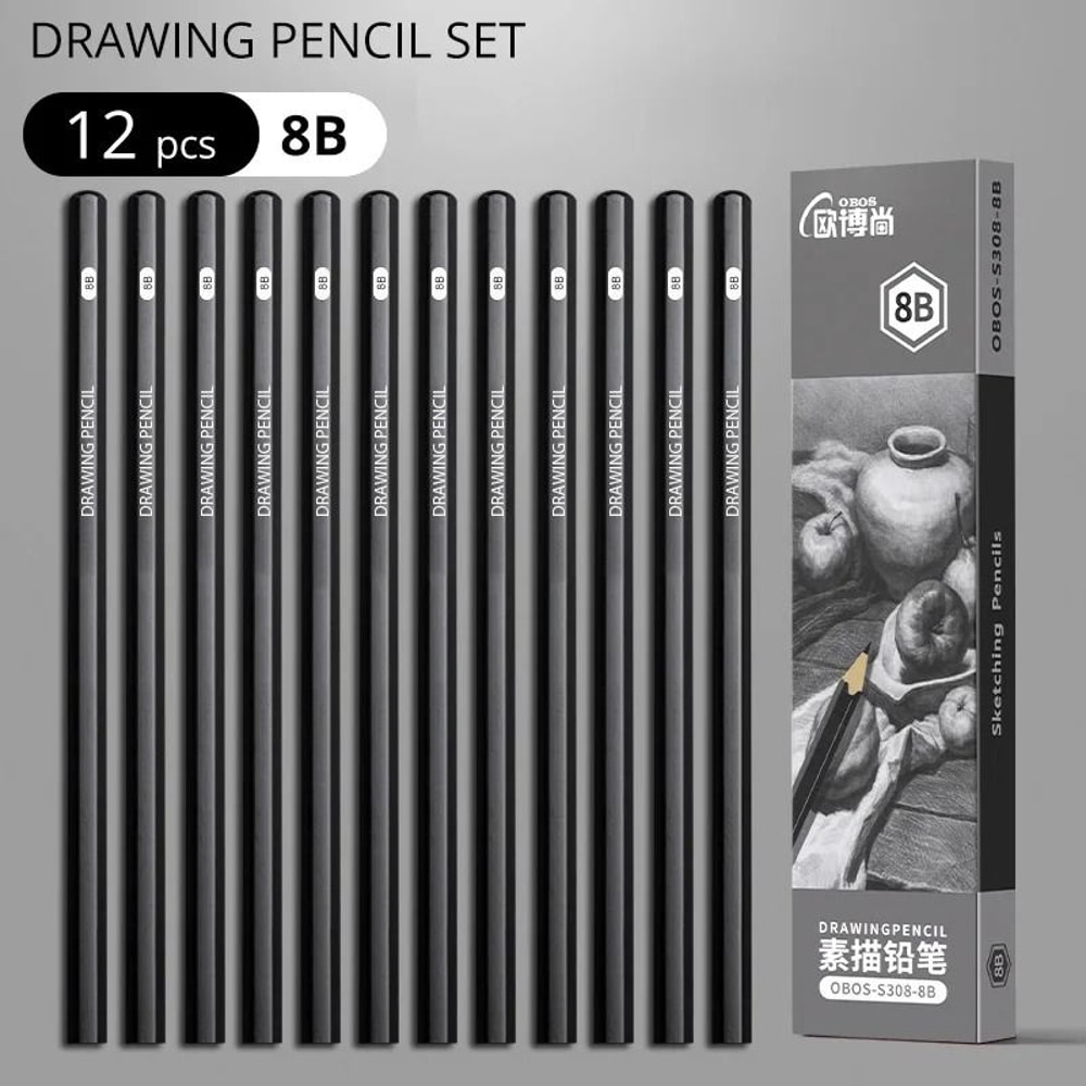 Professional MultiGrade Graphite Charcoal Sketching Pencil Set 15