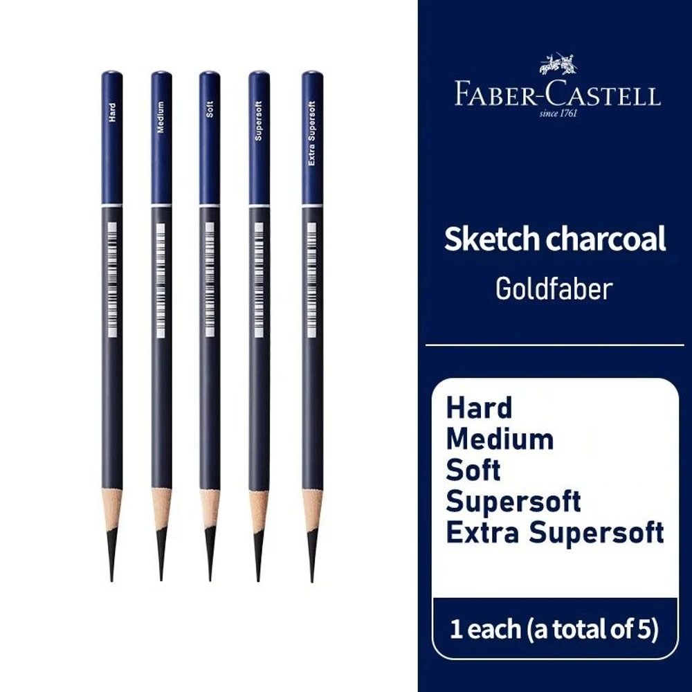 FaberCastell Goldfaber Professional Sketching Charcoal Pencils Artisan Grade 6
