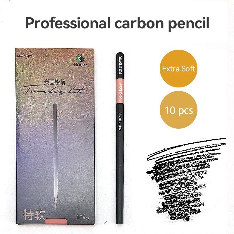 Professional 10Piece Charcoal Graphite Sketching Set Premium Artist Grade 9