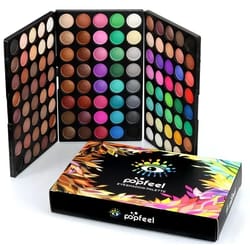 master 120-color glitter & matte eyeshadow palette - professional nude & shine kit