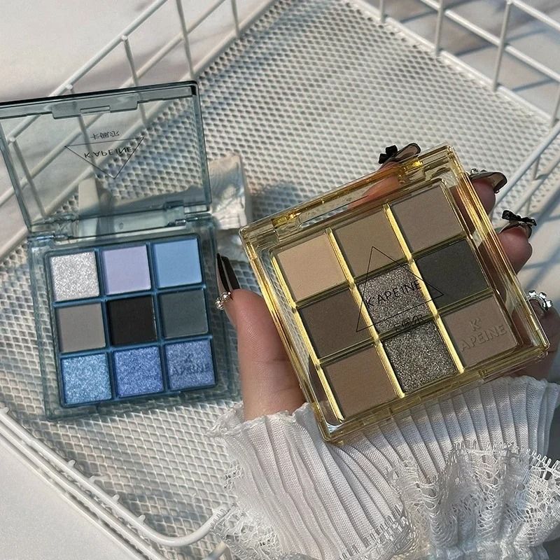 9Color Dark Punk Smoked Eyeshadow Palette BlueBlack Matte Pearl Shimmer 5