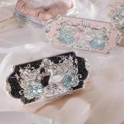 flower knows black swan ballet 6-color eyeshadow palette - fine shimmer & pearl