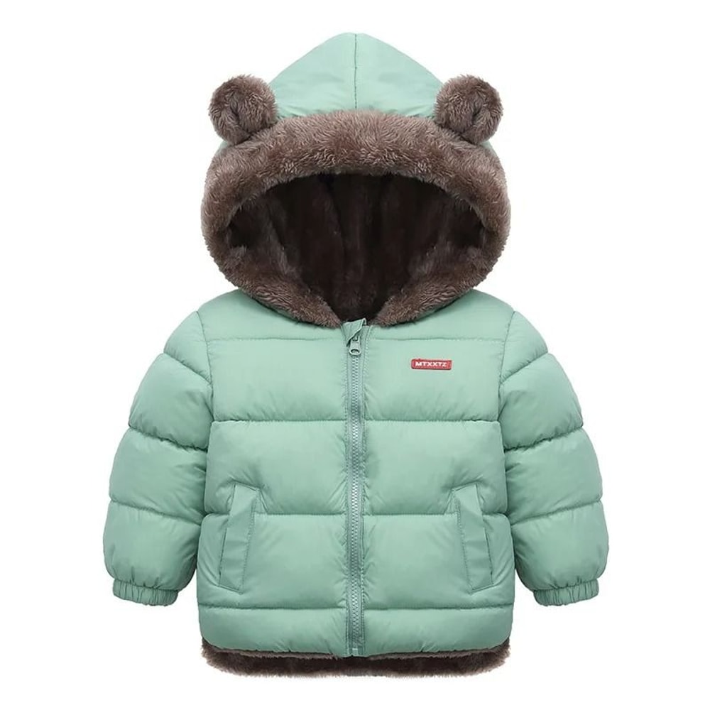 Childrens Thick Fleece Hooded Jacket Winter Cashmere Padded Outerwear 5