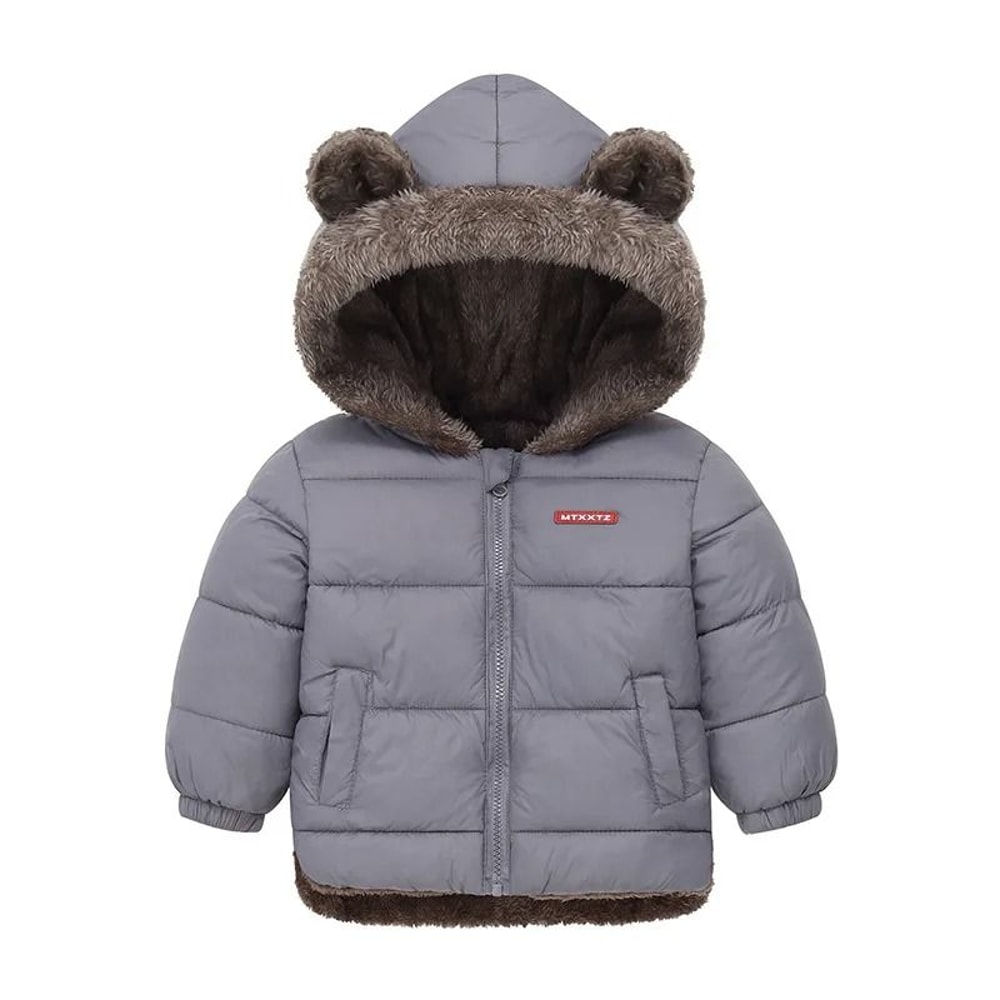 Childrens Thick Fleece Hooded Jacket Winter Cashmere Padded Outerwear 7