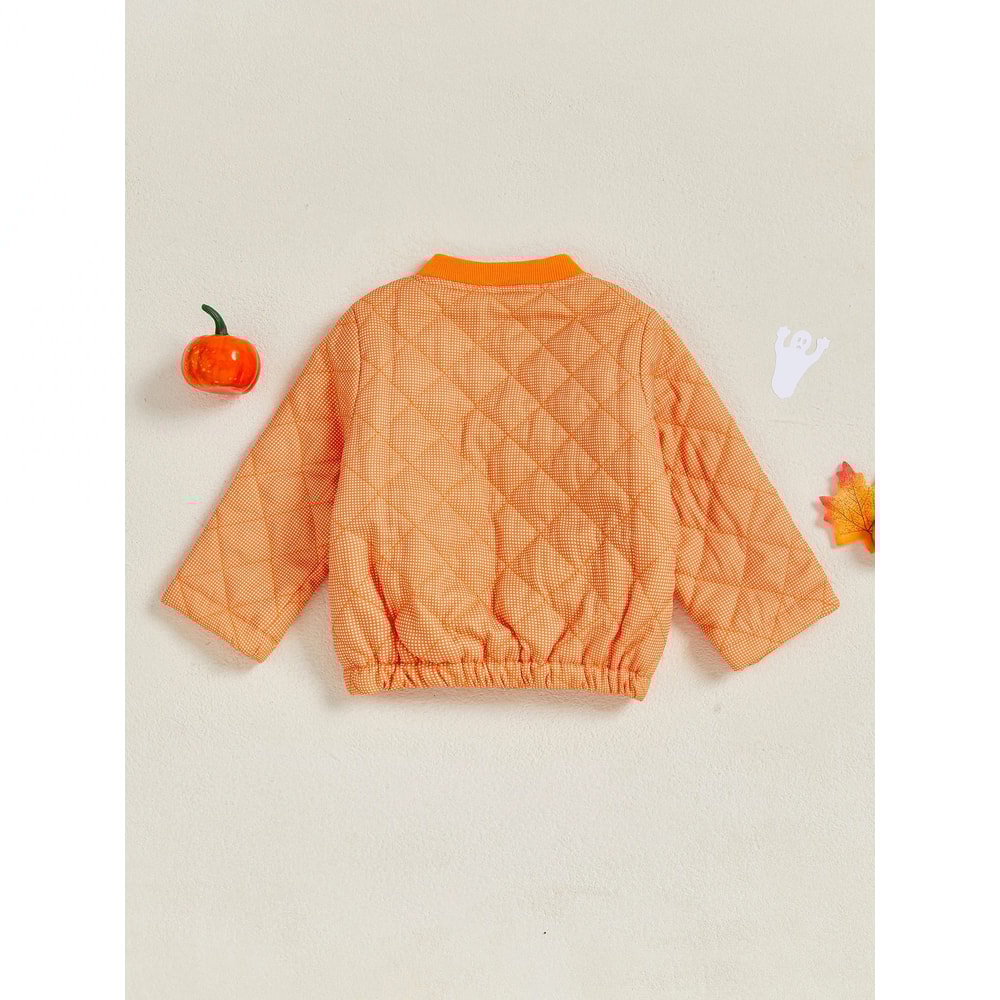 Infant Halloween Quilted Jacket Pumpkin Ghost Print Toddler Outerwear 2