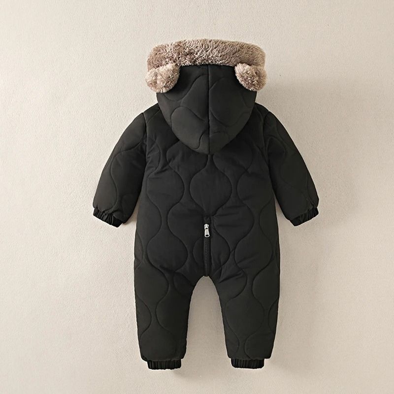 2025 Newborn Winter Snowsuit VelvetLined Thermal Jumpsuit Romper 1