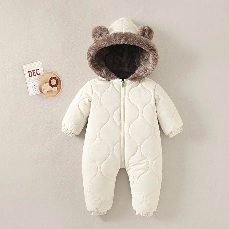 2025 Newborn Winter Snowsuit VelvetLined Thermal Jumpsuit Romper 3