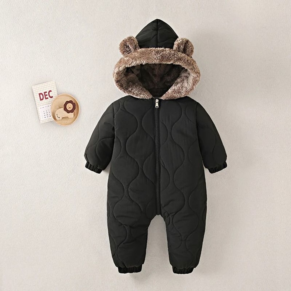 2025 Newborn Winter Snowsuit VelvetLined Thermal Jumpsuit Romper 6