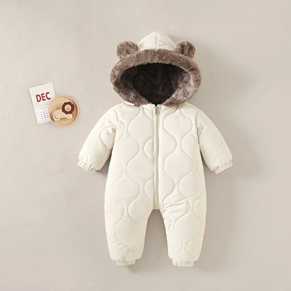 2025 Newborn Winter Snowsuit VelvetLined Thermal Jumpsuit Romper 7
