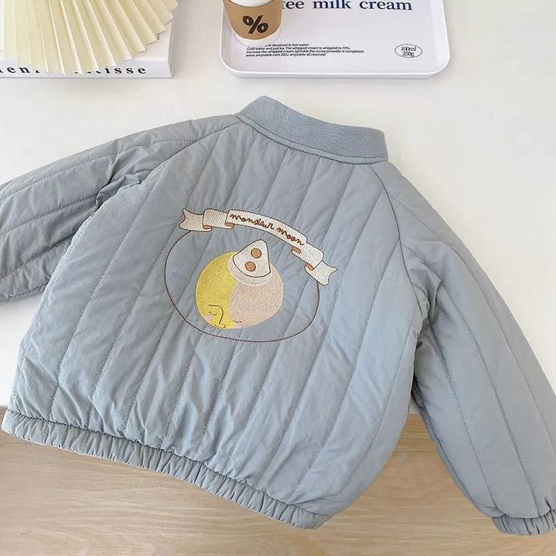Toddler Boutique Embroidery Fleece Jacket Kids Spring Autumn Cotton Outerwear 4