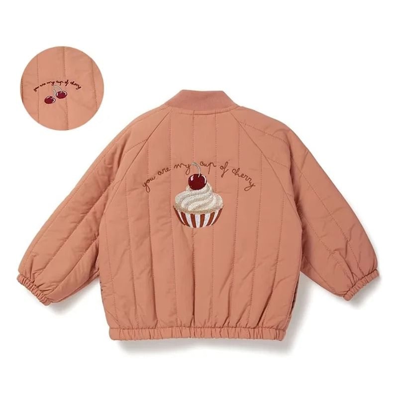 Toddler Boutique Embroidery Fleece Jacket Kids Spring Autumn Cotton Outerwear 6
