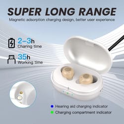 touch-control rechargeable hearing aid pair - mini sound amplifier for seniors
