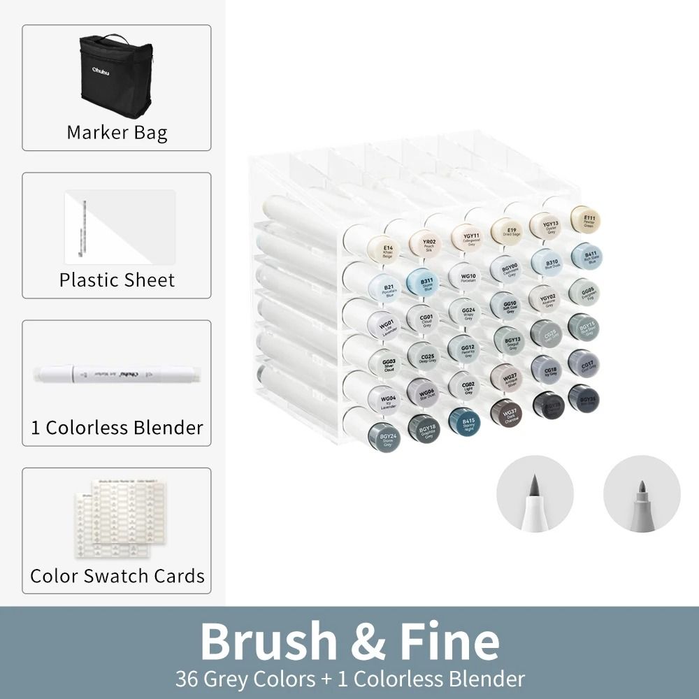 Ohuhu Honolulu B Series Master Marker Set Refillable Alcohol Art Markers 9