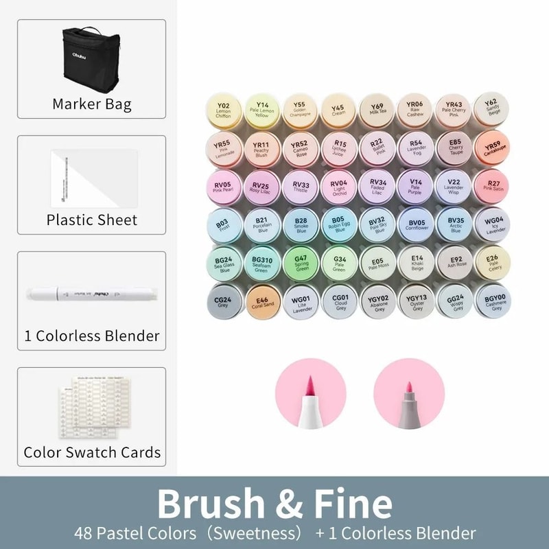 Ohuhu Honolulu B Series Master Marker Set Refillable Alcohol Art Markers 11