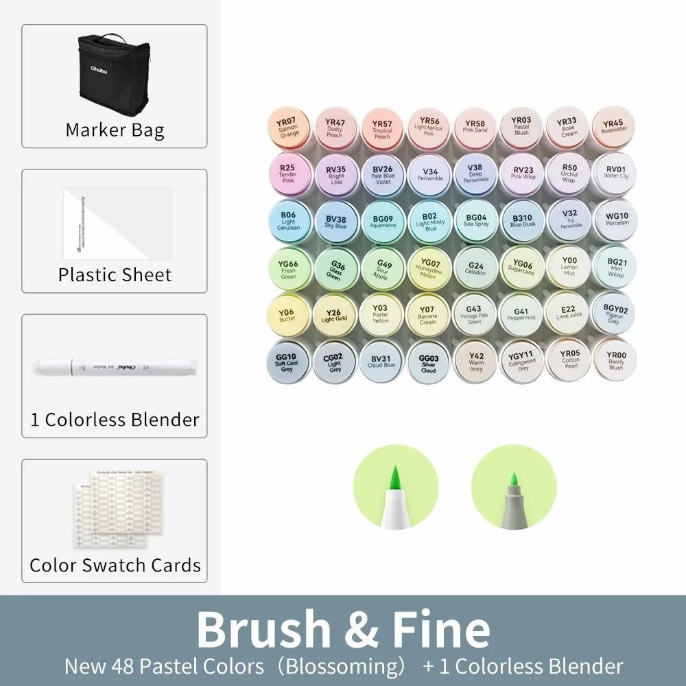 Ohuhu Honolulu B Series Master Marker Set Refillable Alcohol Art Markers 12