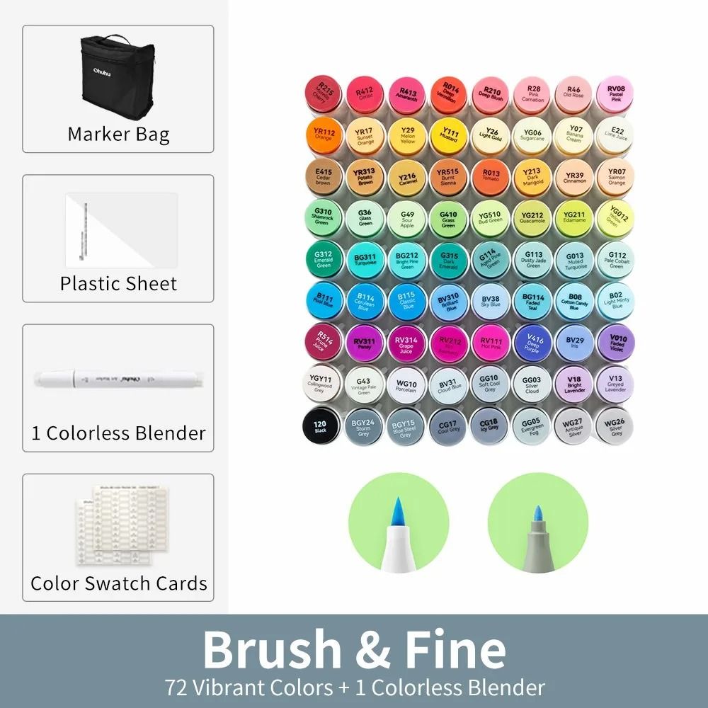 Ohuhu Honolulu B Series Master Marker Set Refillable Alcohol Art Markers 14