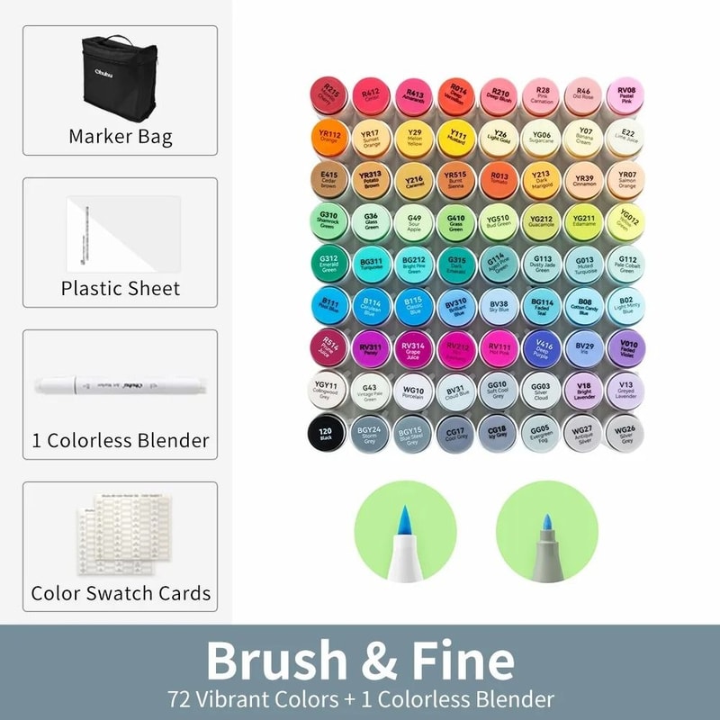 Ohuhu Honolulu B Series Master Marker Set Refillable Alcohol Art Markers 14