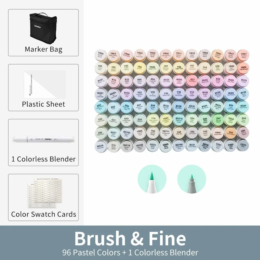 Ohuhu Honolulu B Series Master Marker Set Refillable Alcohol Art Markers 15