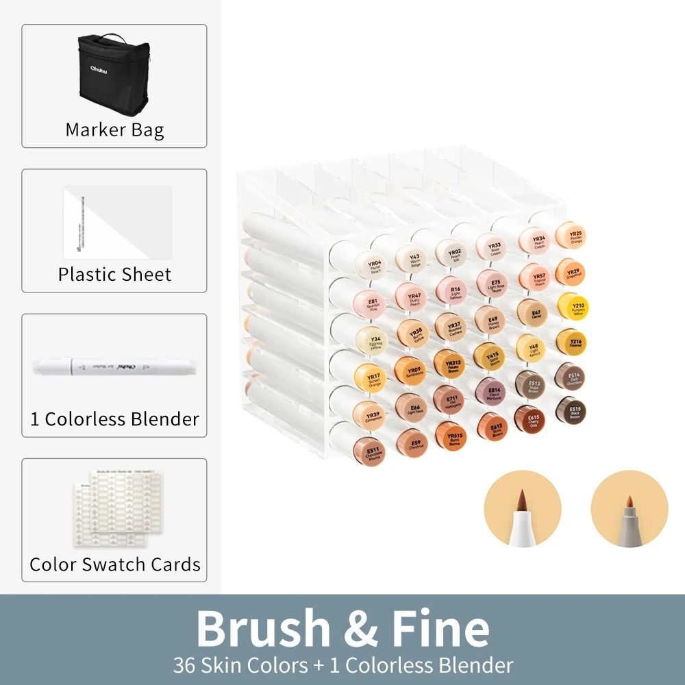 Ohuhu Honolulu B Series Master Marker Set Refillable Alcohol Art Markers 8