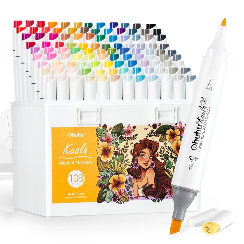 Ohuhu Kaala Professional Art Marker Set Dual Tip Refillable Alcohol Markers 11