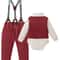 Infant Boy 4Piece Gentleman Wedding Suit Formal Dress Shirt Vest Suspender Set 1