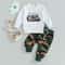 Adorable Baby Girl 2Piece Spring Ensemble Floral Embroidered Top Camo Pants 2
