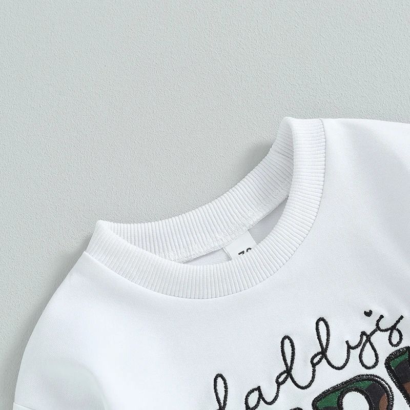 Adorable Baby Girl 2Piece Spring Ensemble Floral Embroidered Top Camo Pants 3