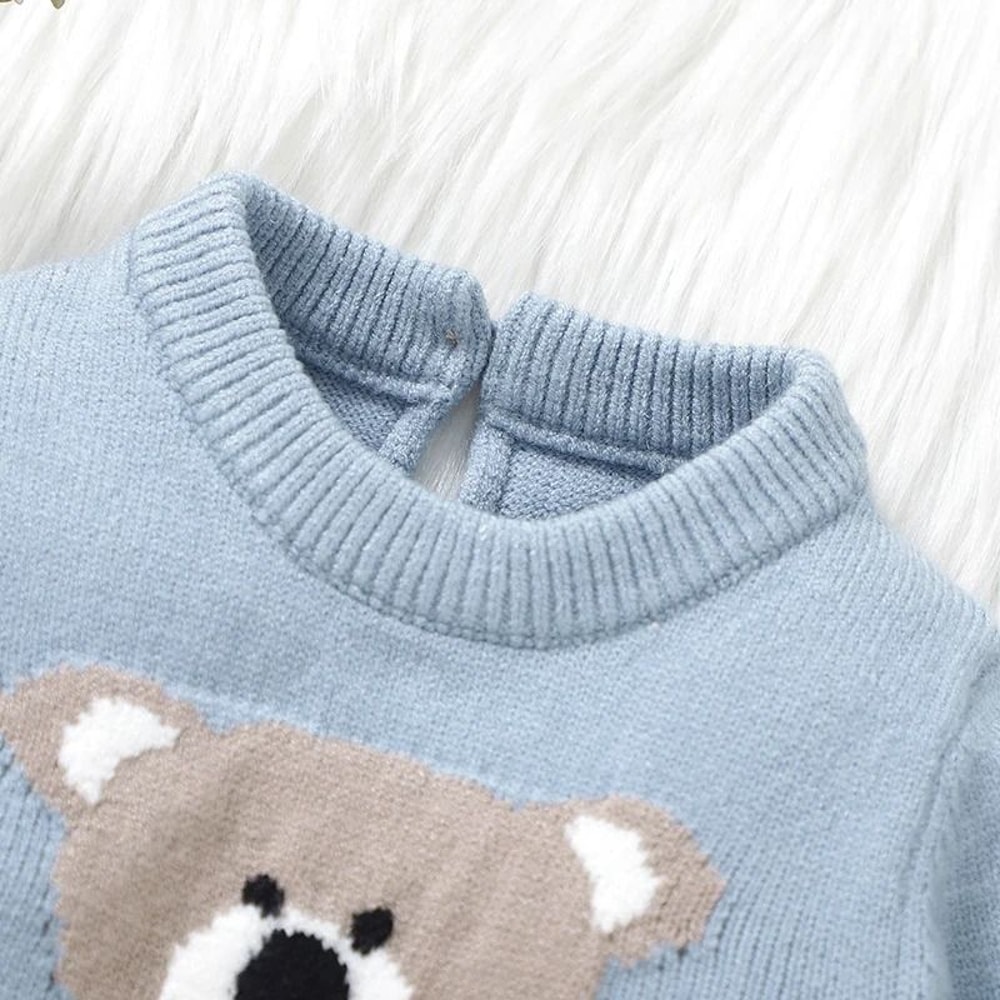 2Piece Newborn Knitted Romper Hat Set Blue Winter Outwear Playsuit 1