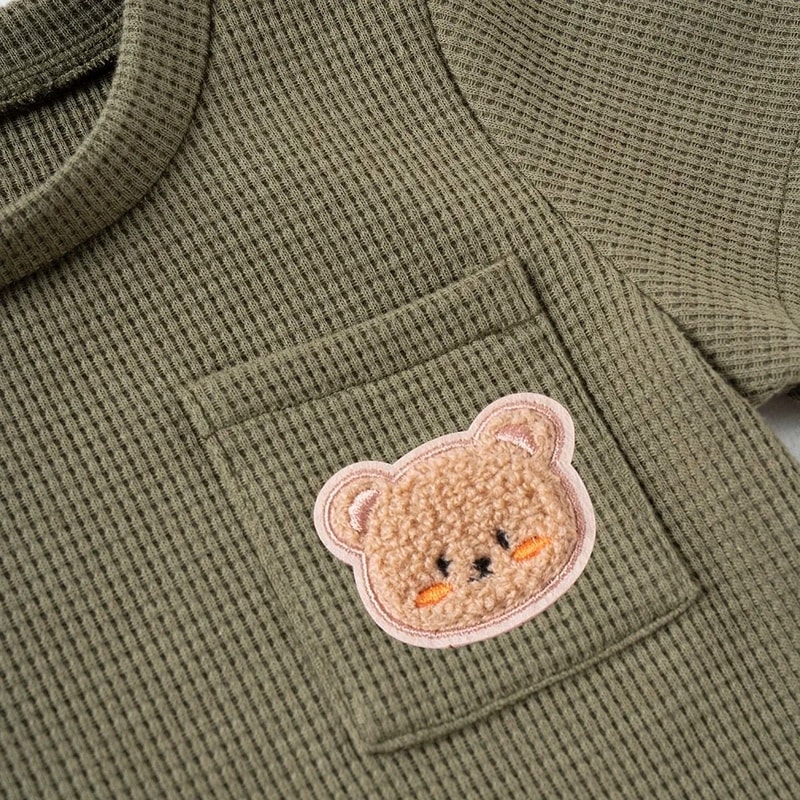 2024 Summer Bear Suite Toddler Boys Girls Breathable 2Piece Set 3